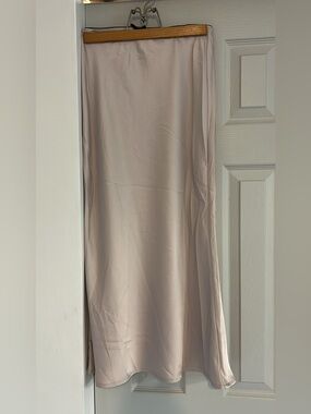 All in Favor Blush Pink Midi Skirt